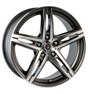 pneumatiky - 8x18 5x114.3 ET40 24H du Mans Arnage grau / anthrazit gun metal machined face Keskin Rfky / Alu Tube: zklopky skrabka na led pneumatiky