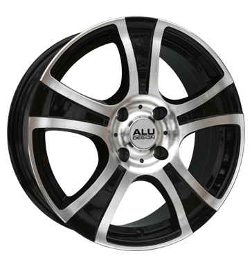 pneumatiky - 7x17 4x108 ET22 Aludesign AD01 schwarz schwarz frontpoliert ventil cepice Rfky / Alu GS-Wheels realizovat Predaj pneumatk