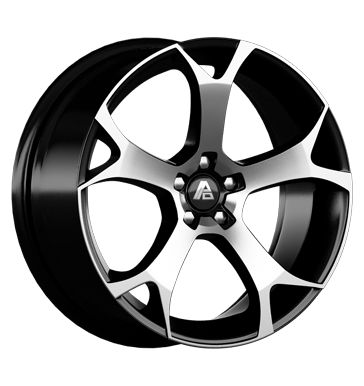 pneumatiky - 8.5x20 5x120 ET35 Aluminum Design Ghost schwarz diamond-black renault Rfky / Alu svetr fleece Axxion pneu