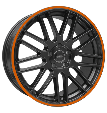 pneumatiky - 8.5x18 5x112 ET45 ASA GT 1 schwarz schwarz seidenmatt mit orangem Ring auta v zime Rfky / Alu Parka Scooter Parts pneu