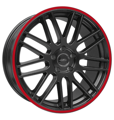 pneumatiky - 9.5x19 5x112 ET35 ASA GT 1 schwarz schwarz seidenmatt mit rotem Ring Lorinser Rfky / Alu Proline Kola Spurverbreiterung pneu