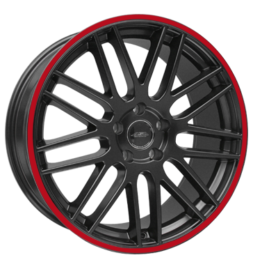 pneumatiky - 8.5x19 5x108 ET45 ASA GT 1 schwarz schwarz seidenmatt mit rotem Ring Offroad cel rok od 17,5 