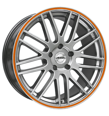 pneumatiky - 8.5x18 5x100 ET35 ASA GT 1 schwarz shiny silber mit orangem Ring SCHMIDT Rfky / Alu snehov retezy exkluzivn linka trhovisko