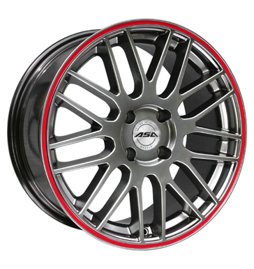 pneumatiky - 8.5x18 4x100 ET35 ASA GT 1 silber shiny silber mit rotem Ring Offroad letn Rfky / Alu zvedk Sportovn vfuky Hlinkov disky