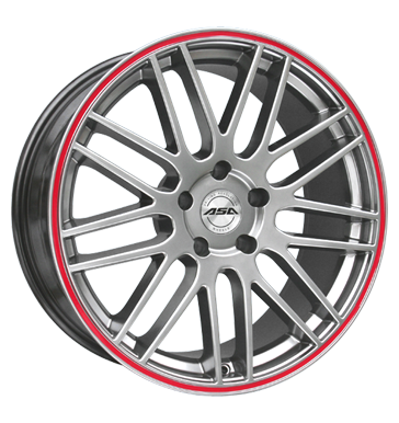 pneumatiky - 8.5x18 5x114.3 ET35 ASA GT 1 silber shiny silber mit rotem Ring Lehk nkladn automobil v zime Rfky / Alu INDIVIDUAL Motorsport pneu