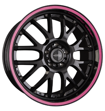 pneumatiky - 8.5x19 5x100 ET28 ASA AR 1 schwarz RS-Race mit pinkem Ring/Schriftzug ALCOA Rfky / Alu exkluzivn linka sapont pneu b2b