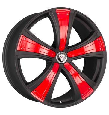 pneumatiky - 9.5x22 5x112 ET35 Axxion Diva schwarz schwarz matt deko elegance rot mitsubishi Rfky / Alu Delta 4x4 COM 4 KOLA pneumatiky