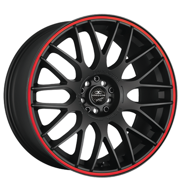 pneumatiky - 8.5x19 5x108 ET40 Barracuda Karizzma rot PureSports / Color Trim rot Kerscher Rfky / Alu zesilovac Opel Hlinkov disky