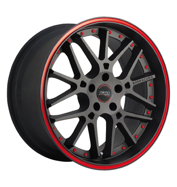 pneumatiky - 9.5x19 5x114.3 ET40 Barracuda Stiletto Rosso silber Pure Sports mit rotem Ring bezpecnostn obuv Rfky / Alu Helma Prslusenstv + Hled ABSENCE b2b pneu