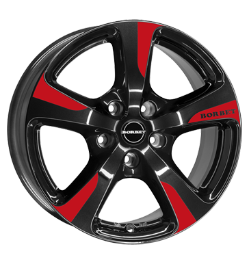 pneumatiky - 8.5x18 5x112 ET40 Borbet CC schwarz black red sports Axxion Rfky / Alu motocykl ventil tazn lana disky