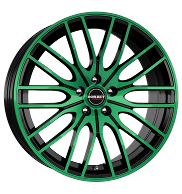 pneumatiky - 7x17 4x100 ET38 Borbet CW4 schwarz black green glossy elektrick spotrebice Rfky / Alu realizovat auto Velkoobchod