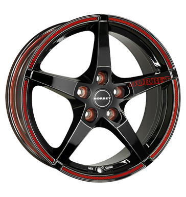 pneumatiky - 8x17 5x112 ET45 Borbet FS schwarz black red sports Csti Quad Rfky / Alu antny vozidel nhradn dly auto trailer pneu