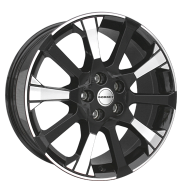 pneumatiky - 7.5x17 5x108 ET45 Borbet X10 schwarz schwarz poliert psy Rfky / Alu truck ventil Cel rok vuz disky