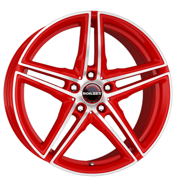 pneumatiky - 9x18 5x114.3 ET35 Borbet XRT rot racetrack red polished GMP Italia Rfky / Alu extender ventil / drzk kolobezka zvodn velkoobchod s pneumatikami
