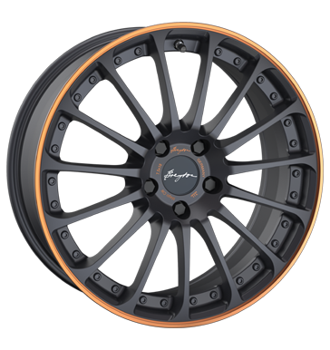 pneumatiky - 7.5x18 4x100 ET48 Breyton Magic CW mehrfarbig matt grey with orange anodized lip G-KOLO Rfky / Alu Alutec PKW lto pneumatiky