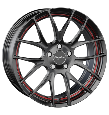 pneumatiky - 7x17 4x100 ET40 Breyton Race GTS-R schwarz matt black red circle undercut auta v zime Rfky / Alu Oldtimer dly ADVANTI pneu