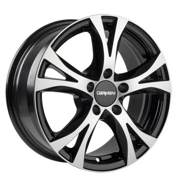 pneumatiky - 6.5x16 5x100 ET38 Carmani 9 Compete schwarz black polish PKW lto Rfky / Alu Lehk nkladn auto Winter od 17,5 