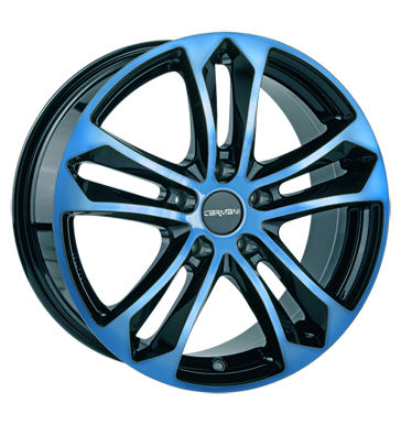 pneumatiky - 8.5x19 5x120 ET30 Carmani 5 Arrow blau light blue polish Soundboards + adaptr krouzky Rfky / Alu Polo tricka Lehk ventil vozy / vozy Predaj pneumatk