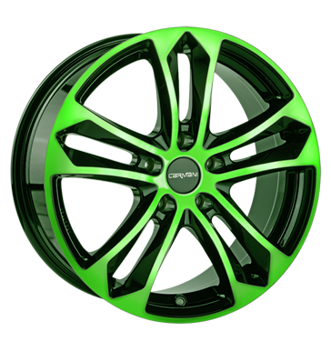 pneumatiky - 8x18 5x108 ET45 Carmani 5 Arrow grün neon green polish Rfky / Alu Rfky / Alu centrovn TEAM DYNAMICS Hlinkov disky
