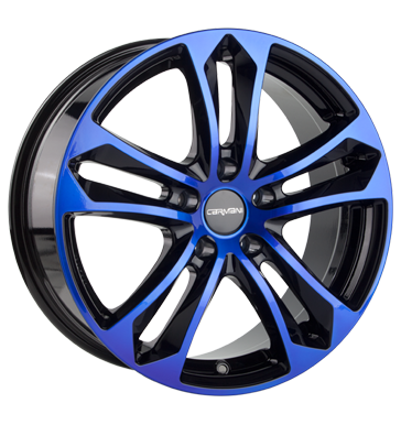 pneumatiky - 7.5x17 5x100 ET38 Carmani 5 Arrow blau blue polish palivo Rfky / Alu kompletnch systmu Mutec pneumatiky