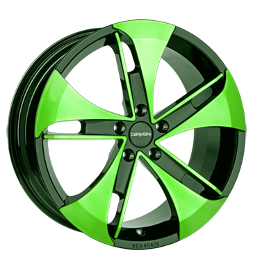 pneumatiky - 8x18 5x108 ET45 Carmani 7 Punch grün neon green polish MPT Rfky / Alu Soundboards + adaptr krouzky Leichtkraftrad dly pneumatiky