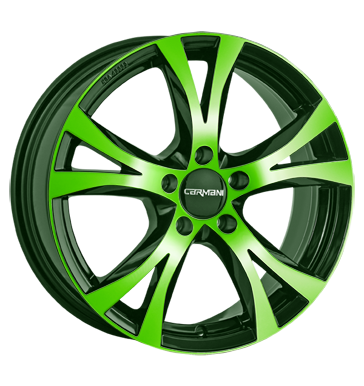 pneumatiky - 7x16 5x114.3 ET45 Carmani 9 Compete grün neon green polish Zvedac pomucky + dolaru Rfky / Alu Zimn kompletn kola (ocel) vfuk pneumatiky