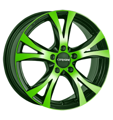 pneumatiky - 6.5x15 5x100 ET38 Carmani 9 Compete grün neon green polish Momo Rfky / Alu Slevy moped disky