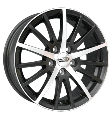 pneumatiky - 6.5x15 5x100 ET43 CMS C16 schwarz diamant schwarz matt VOLKSWAGEN Rfky / Alu GS-Wheels ventil cepice Hlinkov disky