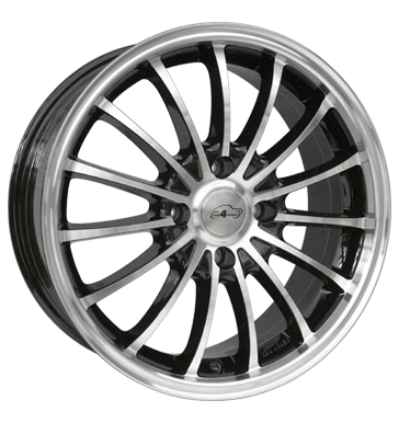 pneumatiky - 7.5x17 4x98 ET35 Com4Wheels Medusa schwarz glanzschwarz frontpoliert Lackierwerkzeuge Rfky / Alu Scooter Parts antny vozidel velkoobchod s pneumatikami