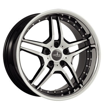 pneumatiky - 9.5x19 5x120 ET38 Corniche Vegas schwarz highgloss black polished randpoliert bocn parapet Rfky / Alu Opel hyundai b2b pneu