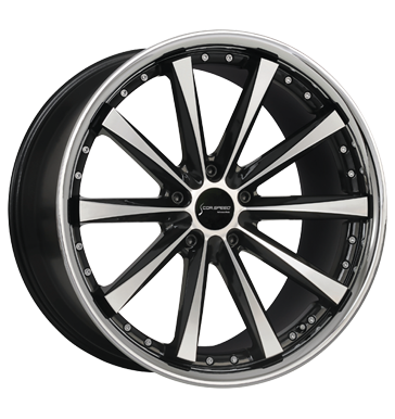pneumatiky - 8x18 5x112 ET45 Corspeed Arrows schwarz higloss-black-polished/Inox-Lip F-replika Rfky / Alu peugeot CARMANI pneumatiky