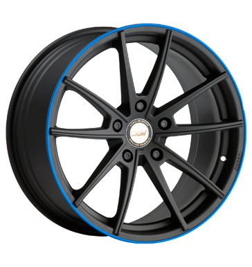 pneumatiky - 9x20 5x120 ET35 Deluxe Wheels Manay K schwarz schwarz matt Akzentring blau lackiert kmh-Wheels Rfky / Alu mikiny RC design Predaj pneumatk