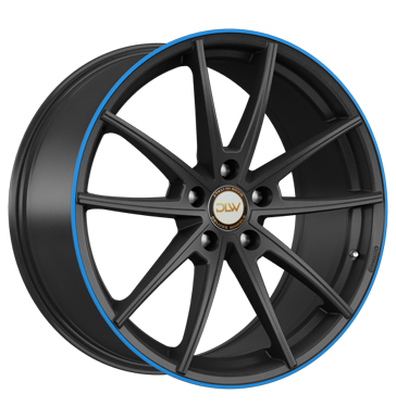 pneumatiky - 9x20 5x130 ET47 Deluxe Wheels Manay schwarz schwarz matt Akzentring blau lackiert truck ventil Rfky / Alu kapaliny chlapec pneumatiky