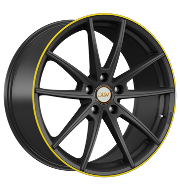 pneumatiky - 8.5x19 5x112 ET45 Deluxe Wheels Manay schwarz schwarz matt Akzentring gelb lackiert pilotn bundy Rfky / Alu Toora nrad Hlinkov disky