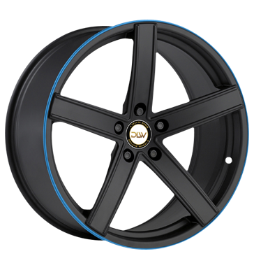 pneumatiky - 11x19 5x130 ET55 Deluxe Wheels Uros K schwarz schwarz matt Akzentring blau lackiert ventil cepice Rfky / Alu elektrick spotrebice Alustar Prodejce pneumatk