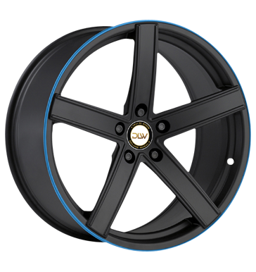 pneumatiky - 9x20 5x120 ET35 Deluxe Wheels Uros K schwarz schwarz matt Akzentring blau lackiert Irmscher Rfky / Alu Soundboards + adaptr krouzky Brock Autodlna