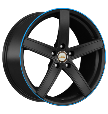 pneumatiky - 8.5x19 5x108 ET45 Deluxe Wheels Uros schwarz schwarz matt Akzentring blau lackiert autodly USA Rfky / Alu tazn lana Truck lto od 17,5 