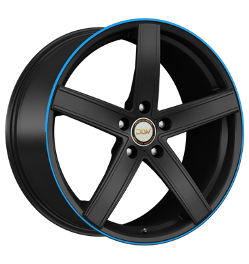 pneumatiky - 8.5x19 5x112 ET45 Deluxe Wheels Uros schwarz schwarz matt Akzentring blau lackiert Truck Winter od 17,5 