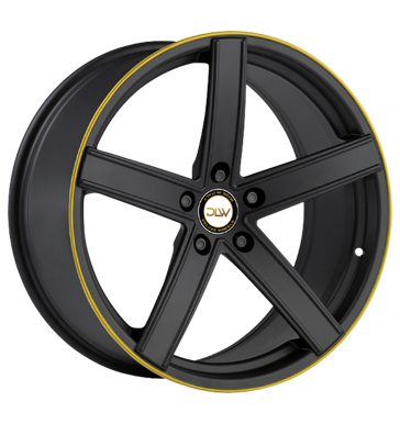 pneumatiky - 9.5x19 5x112 ET35 Deluxe Wheels Uros K schwarz schwarz matt Akzentring gelb lackiert Reparatursaetze Rfky / Alu BRABUS Pce o automobil + drzba b2b pneu