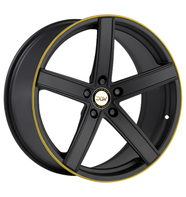 pneumatiky - 9.5x19 5x120 ET38 Deluxe Wheels Uros K schwarz schwarz matt Akzentring gelb lackiert nrad Rfky / Alu Lehk nkladn vozidla pln rok od 17,5 