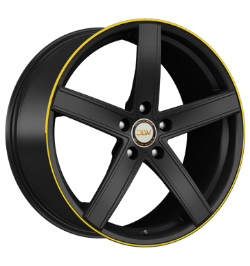 pneumatiky - 9x20 5x114.3 ET28 Deluxe Wheels Uros schwarz schwarz matt Akzentring gelb lackiert Stars 2 roky Rfky / Alu G-KOLO Lehk ventil vozy / vozy Hlinkov disky