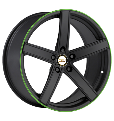 pneumatiky - 9.5x19 5x120 ET38 Deluxe Wheels Uros K schwarz schwarz matt Akzentring grün lackiert Samolepka + filmy Rfky / Alu BRABUS Borbet Predaj pneumatk