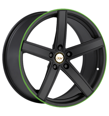 pneumatiky - 9x20 5x108 ET35 Deluxe Wheels Uros K schwarz schwarz matt Akzentring grün lackiert tazn lana Rfky / Alu motocykl ventil Workshop vozk trziste