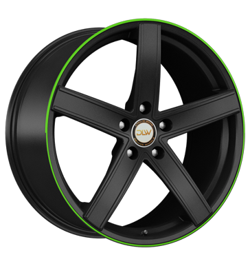 pneumatiky - 9x20 5x112 ET42 Deluxe Wheels Uros schwarz schwarz matt Akzentring grün lackiert auta v zime Rfky / Alu Hamann ENZO pneu b2b