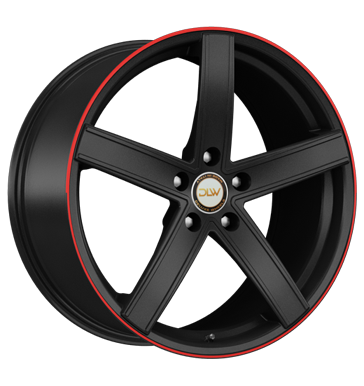 pneumatiky - 8.5x19 5x112 ET47 Deluxe Wheels Uros schwarz schwarz matt Akzentring rot lackiert Chrome Parts Rfky / Alu osvetlen subwoofer trhovisko