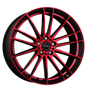 pneumatiky - 8x18 5x112 ET48 Dotz Fast Fifteen Red schwarz schwarz matt rot frontpoliert speciln nstroj Rfky / Alu Speciln dly pro auta prejezdy Predaj pneumatk