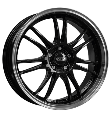 pneumatiky - 7x17 4x100 ET35 Dotz Shift schwarz black polished lip Kondenztory + Equalizer Rfky / Alu GS-Wheels prce pneumatiky