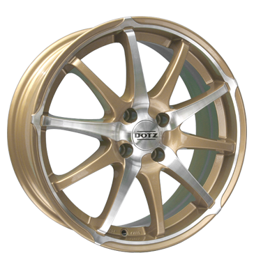 pneumatiky - 7x17 4x100 ET38 Dotz Shuriken Gold Edit. gold gold polished Pouzdra & schovna Rfky / Alu Zimn kompletn kola (ocel) peugeot pneu