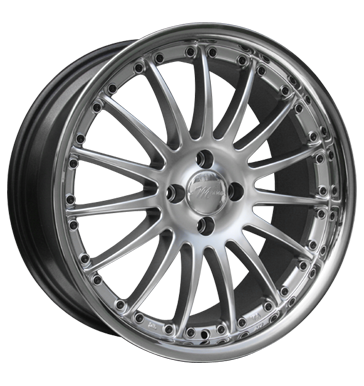 pneumatiky - 7x17 4x100 ET45 e-motion Desire silber hypersilber mit Edelstahlb. Opel Rfky / Alu kola z lehkch slitin centrovn pneumatiky