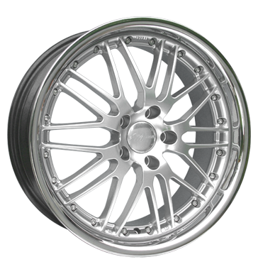 pneumatiky - 8.5x20 5x120 ET15 e-motion Wasabi silber hypersilber mit Edelstahlb. systm Rfky / Alu ocelov kola Cromodora disky